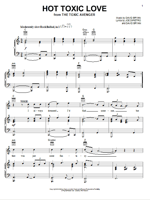 Joe DiPietro Hot Toxic Love Sheet Music Notes & Chords for Piano, Vocal & Guitar (Right-Hand Melody) - Download or Print PDF