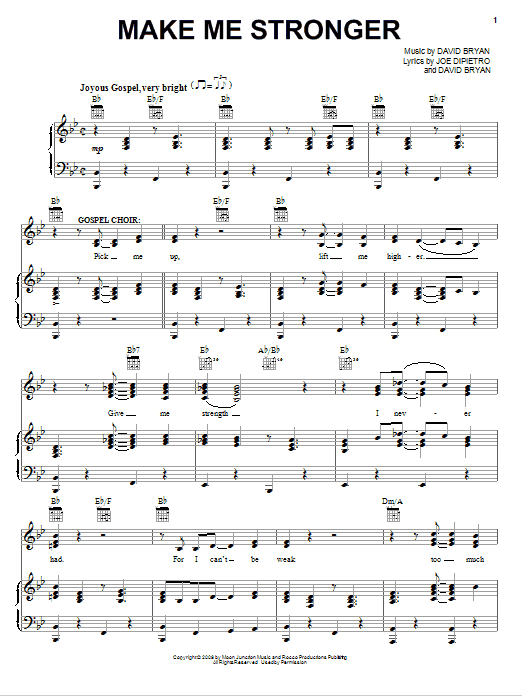 Joe DiPietro Make Me Stronger Sheet Music Notes & Chords for Piano, Vocal & Guitar (Right-Hand Melody) - Download or Print PDF