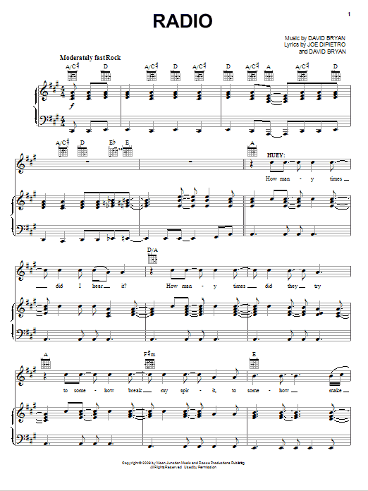 Joe DiPietro Radio Sheet Music Notes & Chords for Piano, Vocal & Guitar (Right-Hand Melody) - Download or Print PDF