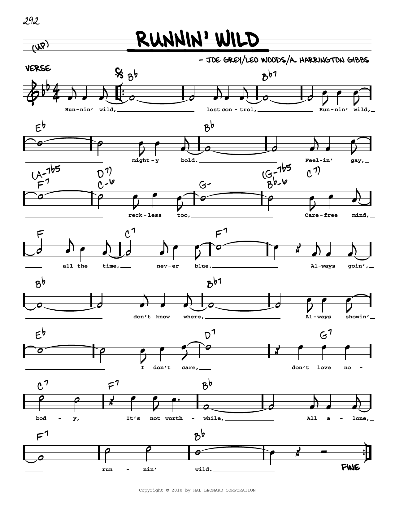 Joe Grey Runnin' Wild (arr. Robert Rawlins) Sheet Music Notes & Chords for Real Book – Melody, Lyrics & Chords - Download or Print PDF