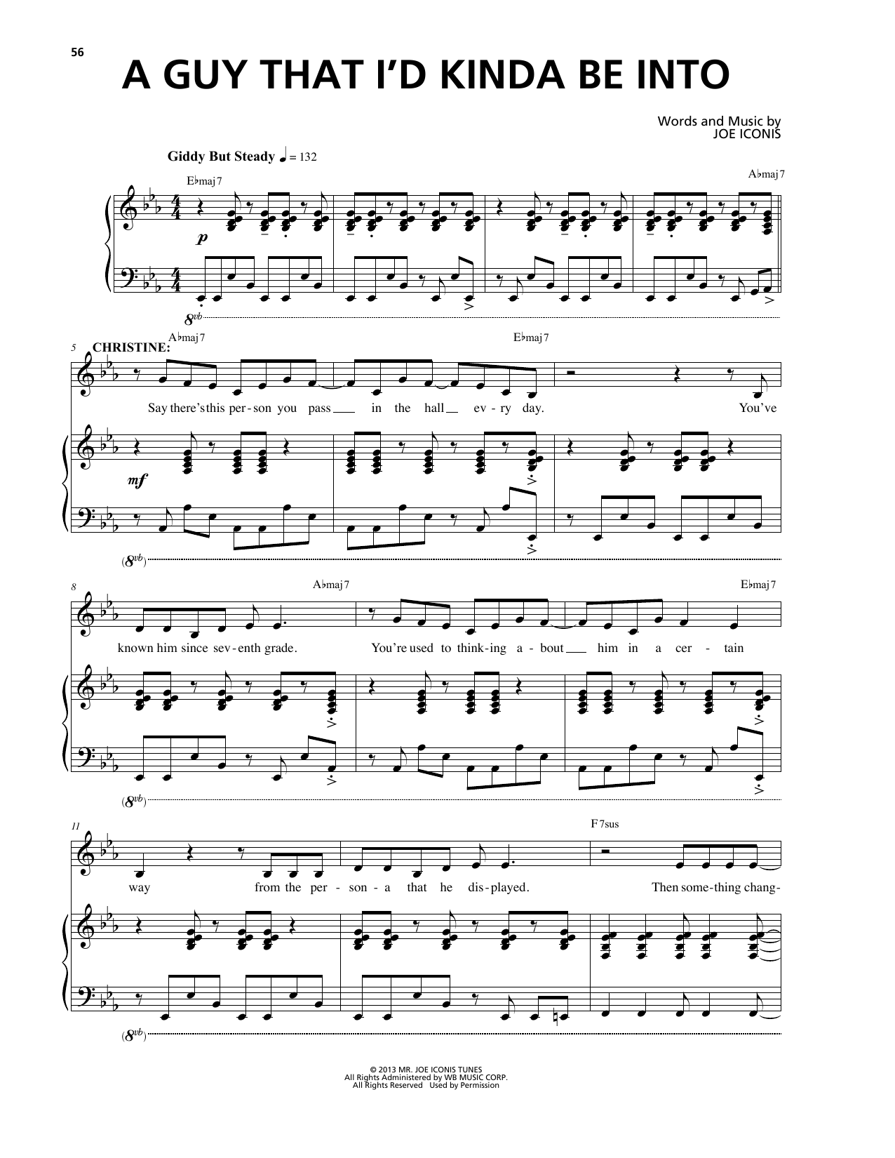 Joe Iconis A Guy That I'd Kinda Be Into (from Be More Chill) Sheet Music Notes & Chords for Piano & Vocal - Download or Print PDF