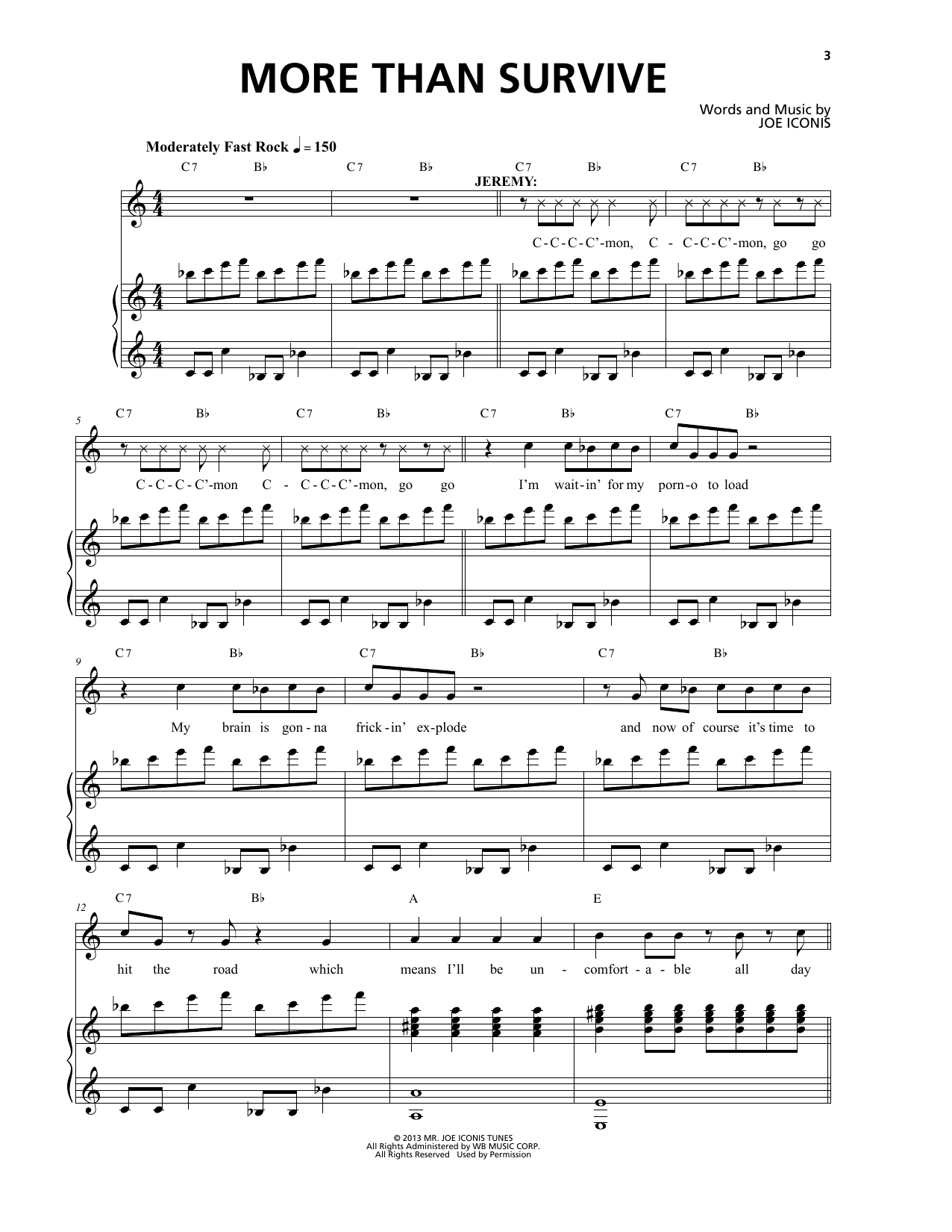Joe Iconis More Than Survive (from Be More Chill) Sheet Music Notes & Chords for Piano & Vocal - Download or Print PDF