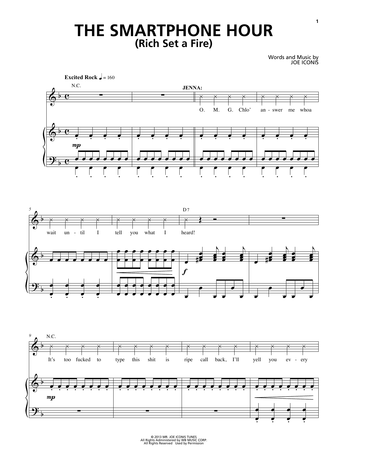 Joe Iconis The Smartphone Hour (Rich Set A Fire) (from Be More Chill) Sheet Music Notes & Chords for Piano & Vocal - Download or Print PDF