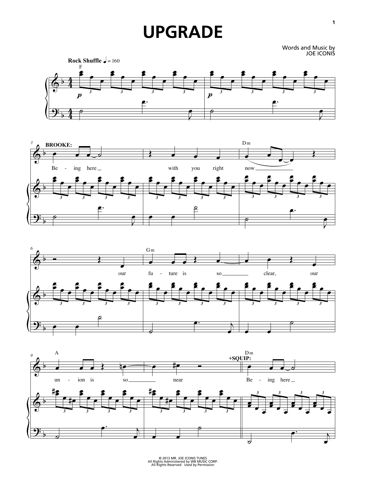 Joe Iconis Upgrade (from Be More Chill) Sheet Music Notes & Chords for Piano & Vocal - Download or Print PDF