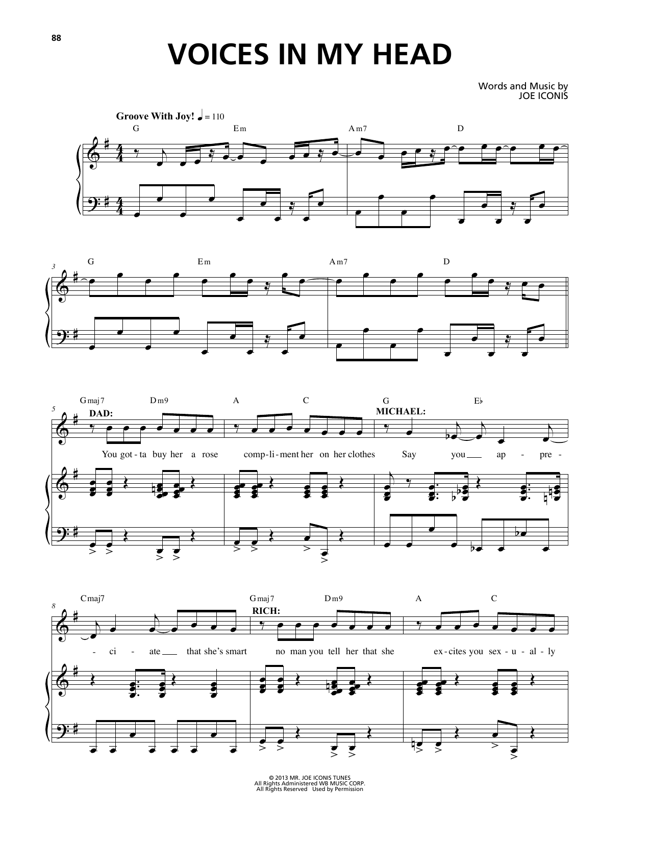 Joe Iconis Voices In My Head (from Be More Chill) Sheet Music Notes & Chords for Piano & Vocal - Download or Print PDF