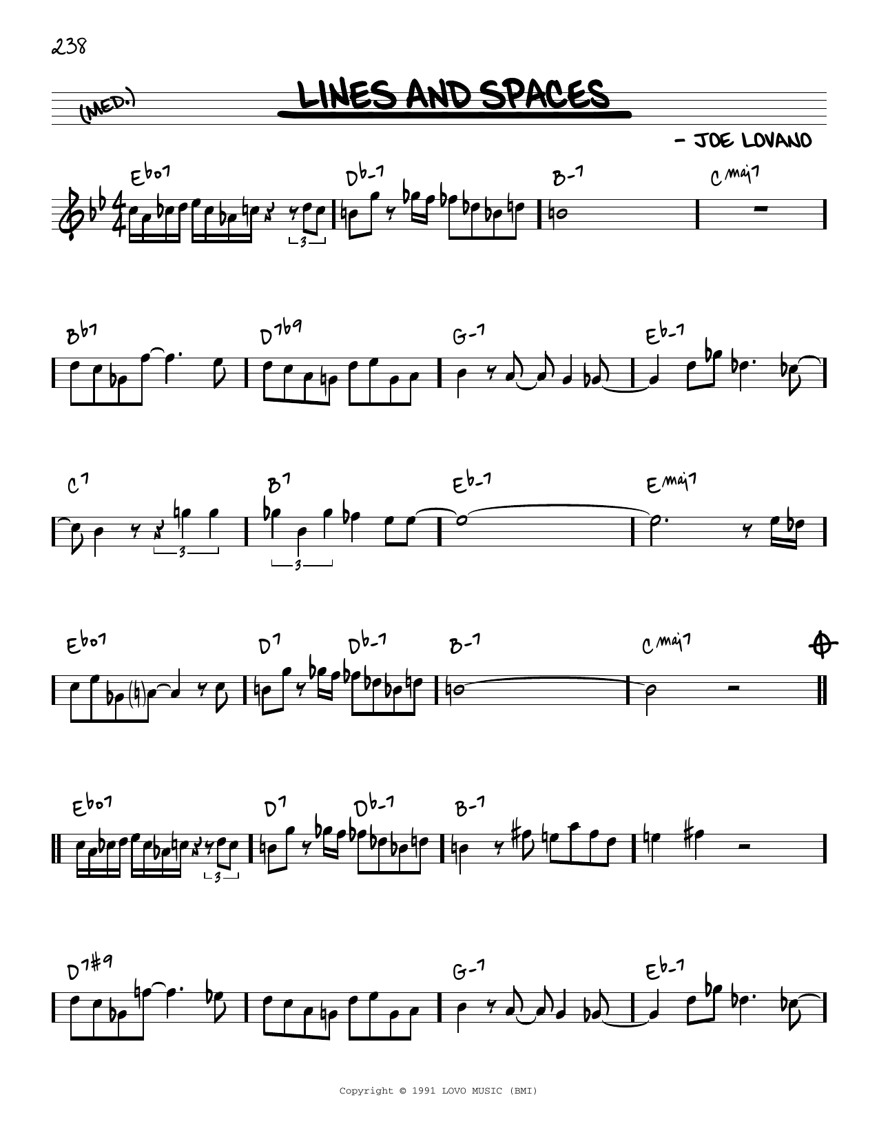 Joe Lovano Lines And Spaces [Reharmonized version] (arr. Jack Grassel) Sheet Music Notes & Chords for Real Book – Melody & Chords - Download or Print PDF