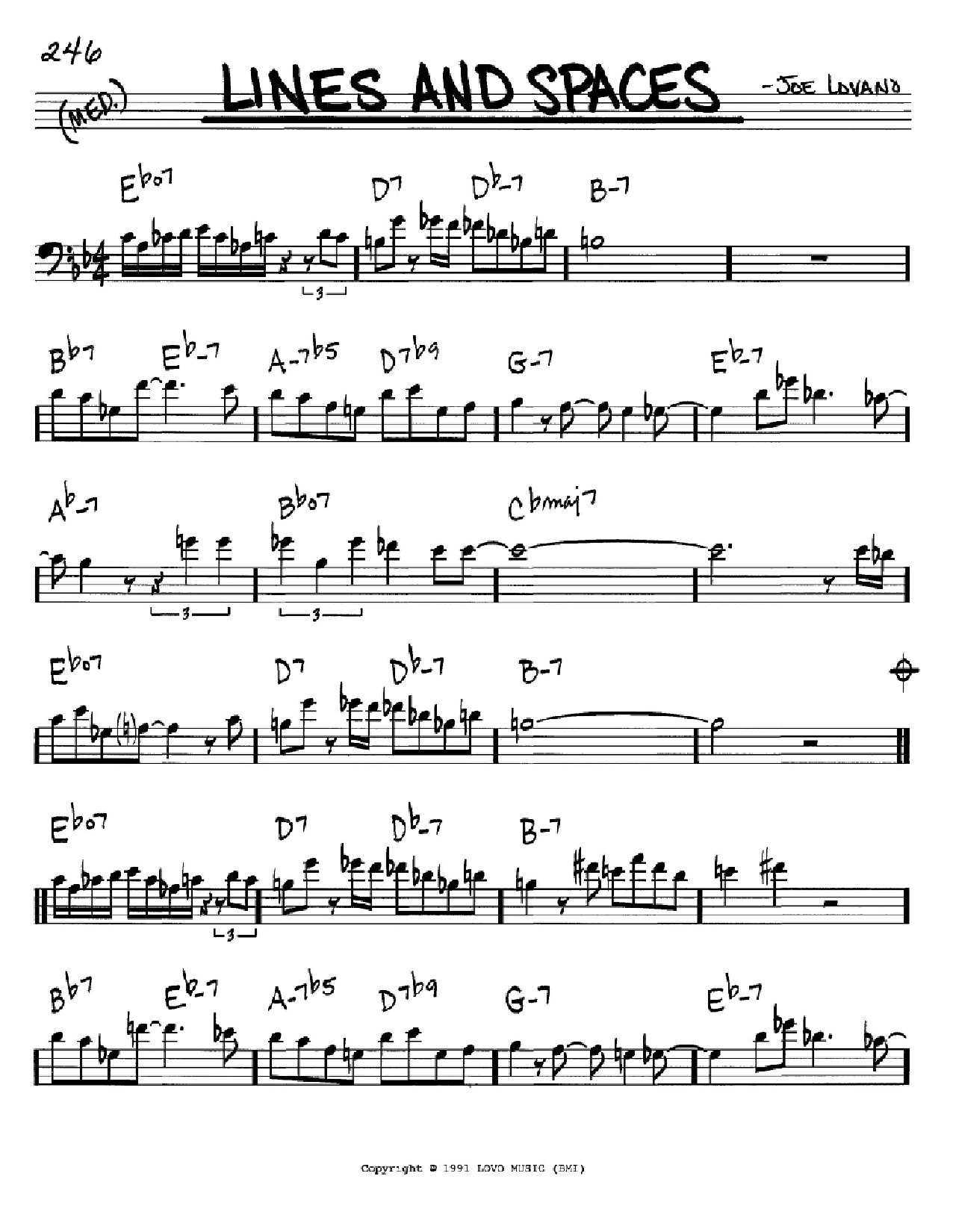 Joe Lovano Lines And Spaces Sheet Music Notes & Chords for Real Book – Melody & Chords – C Instruments - Download or Print PDF