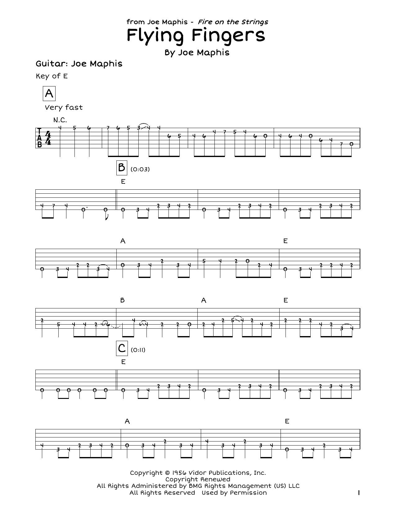 Joe Maphis Flying Fingers Sheet Music Notes & Chords for Guitar Tab - Download or Print PDF