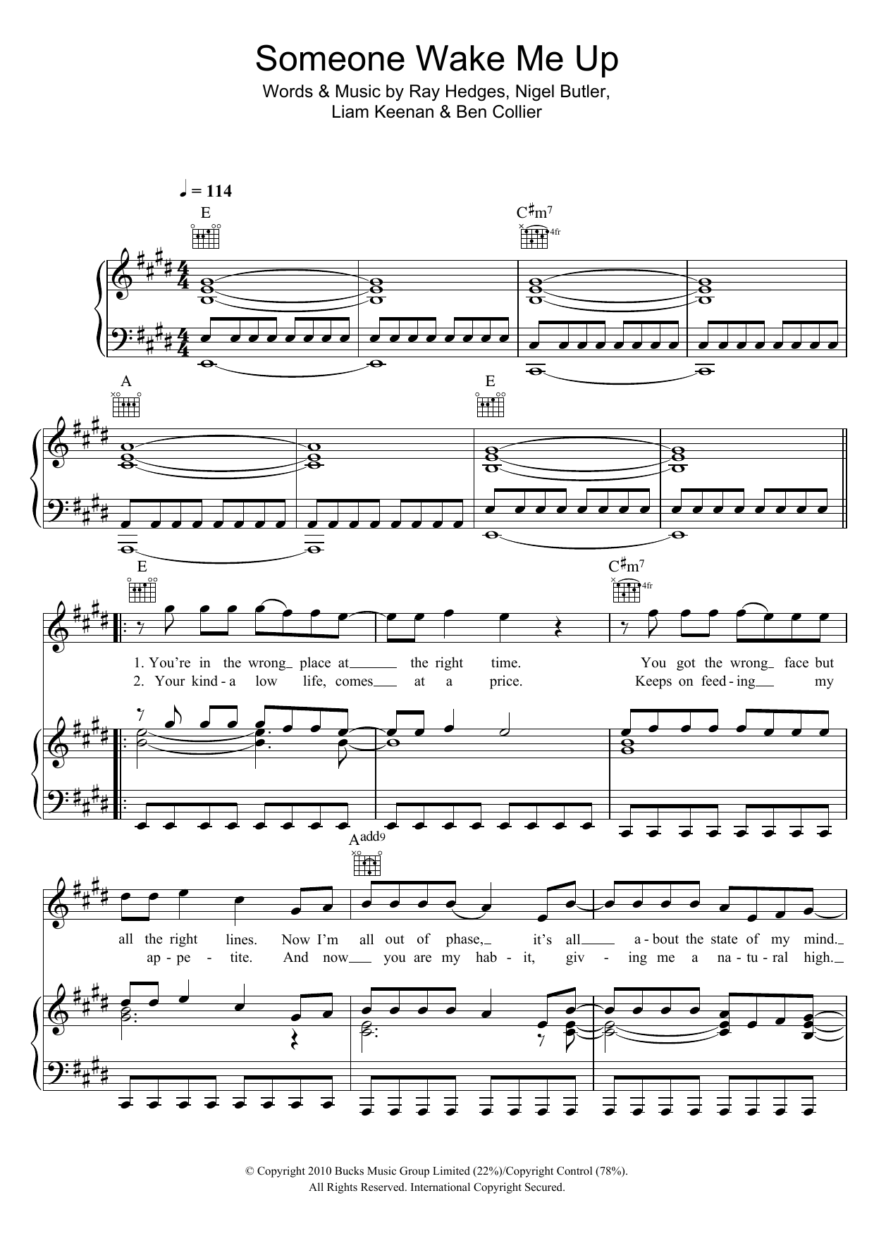 Joe McElderry Someone Wake Me Up Sheet Music Notes & Chords for Piano, Vocal & Guitar (Right-Hand Melody) - Download or Print PDF