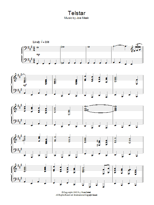 Joe Meek Telstar Sheet Music Notes & Chords for Piano - Download or Print PDF
