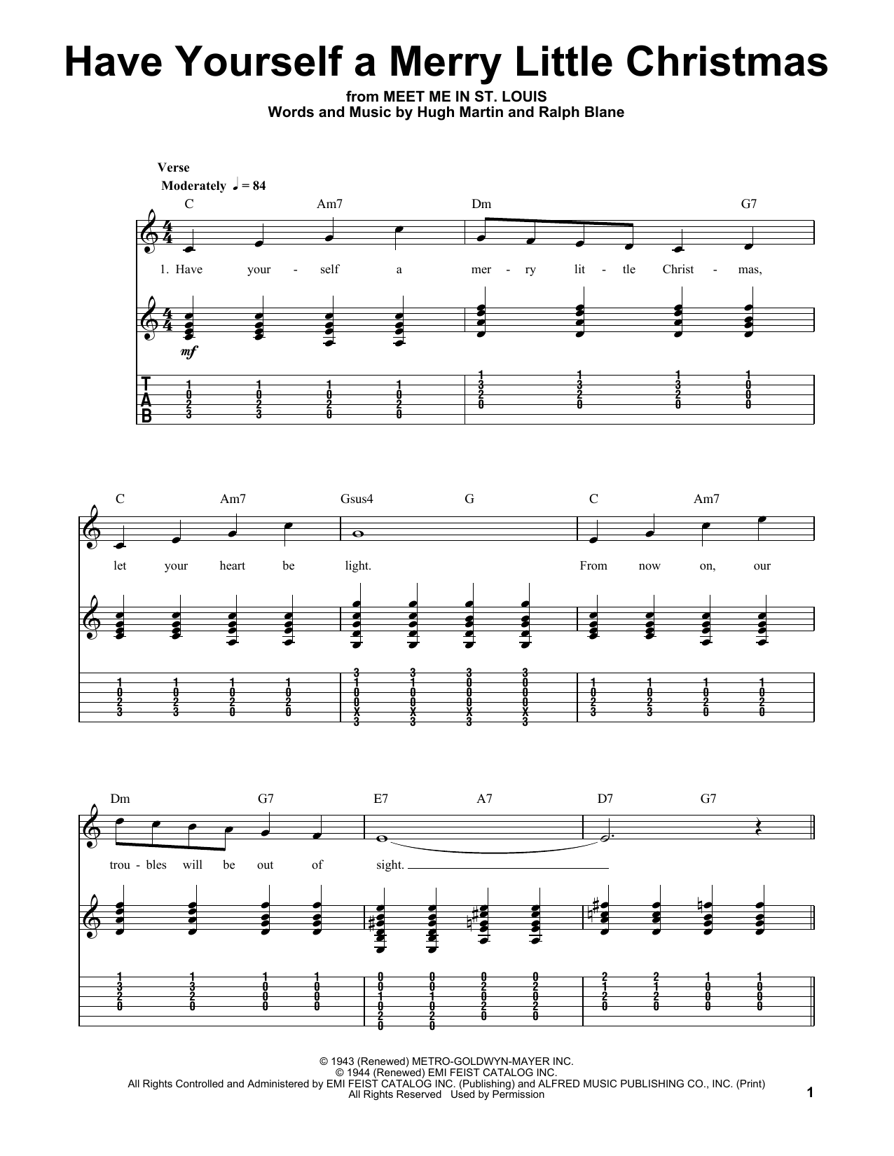 Joe Nichols Have Yourself A Merry Little Christmas Sheet Music Notes & Chords for Easy Guitar Tab - Download or Print PDF