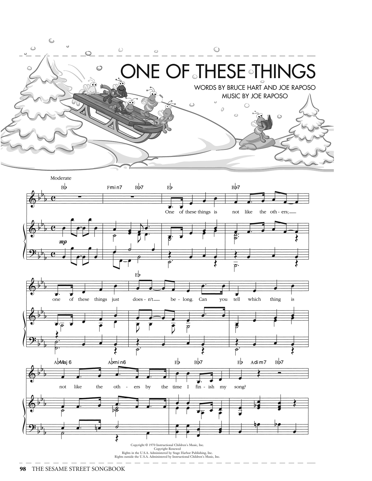 Joe Raposo One Of These Things (from Sesame Street) Sheet Music Notes & Chords for Piano, Vocal & Guitar Chords (Right-Hand Melody) - Download or Print PDF