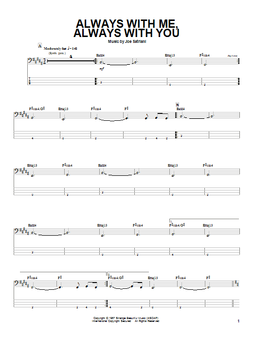Joe Satriani Always With Me, Always With You Sheet Music Notes & Chords for Guitar Tab - Download or Print PDF
