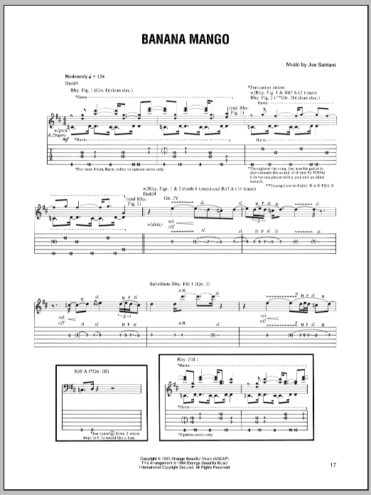 Joe Satriani Banana Mango Sheet Music Notes & Chords for Guitar Tab - Download or Print PDF