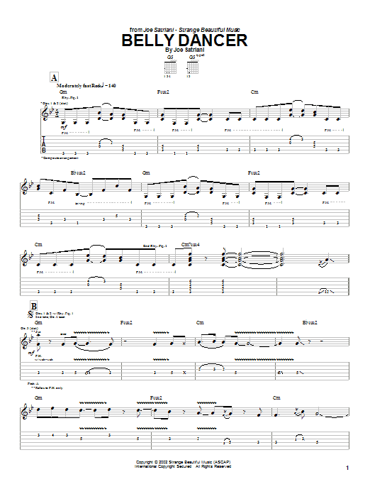 Joe Satriani Belly Dancer sheet music notes and chords. Download Printable PDF.