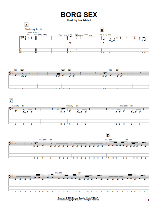 Joe Satriani Borg Sex Sheet Music Notes & Chords for Bass Guitar Tab - Download or Print PDF Joe Satriani Borg Sex Sheet Music Notes & Chords for Bass Guitar Tab - Download or Print PDF