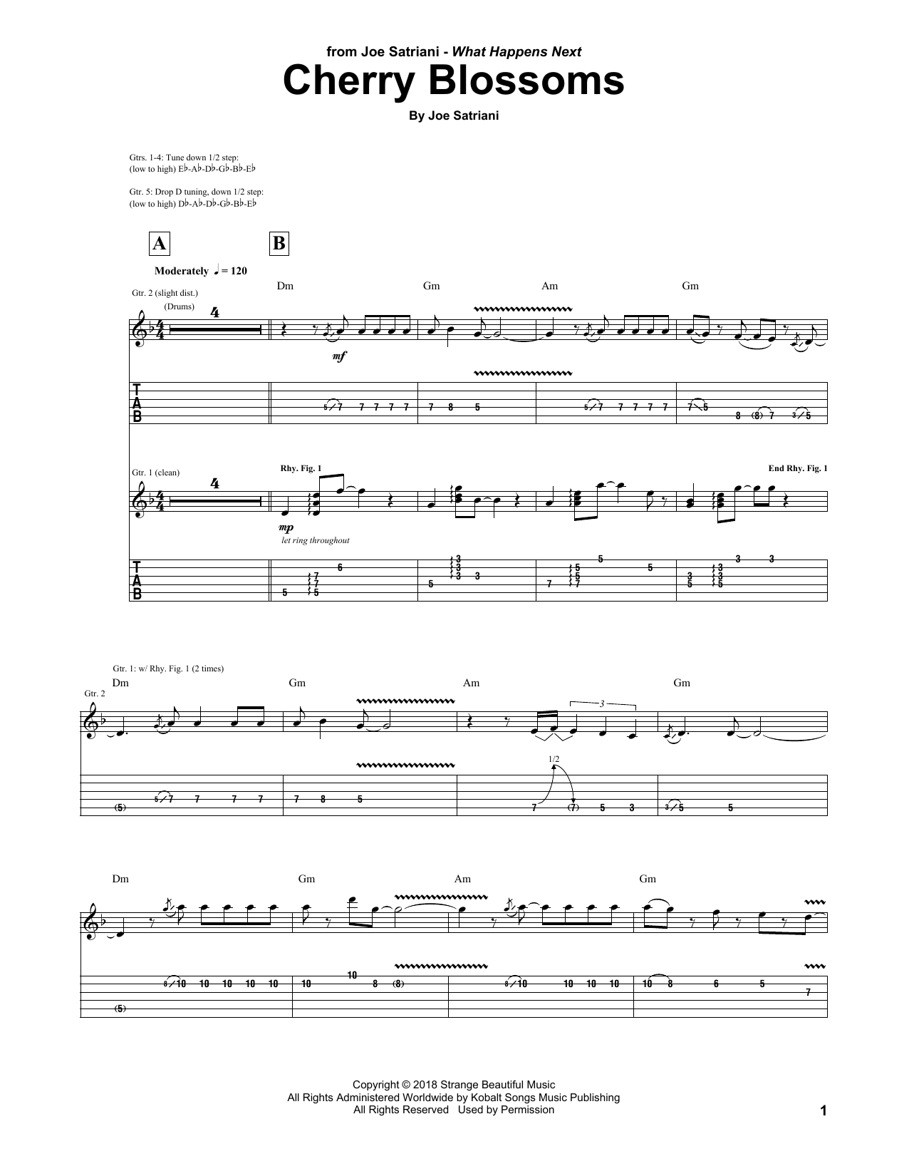 Joe Satriani Cherry Blossoms Sheet Music Notes & Chords for Guitar Tab - Download or Print PDF