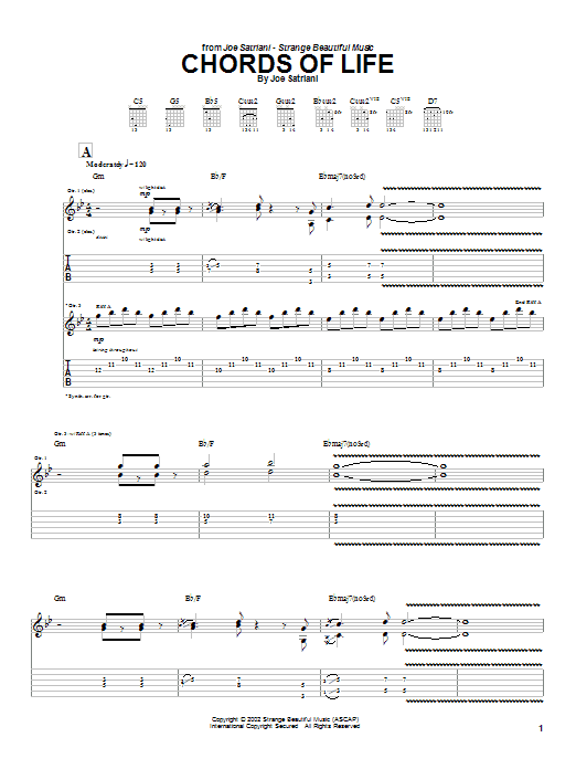 Joe Satriani Chords Of Life Sheet Music Notes & Chords for Guitar Tab - Download or Print PDF