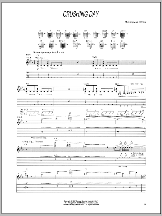 Joe Satriani Crushing Day Sheet Music Notes & Chords for Guitar Tab - Download or Print PDF