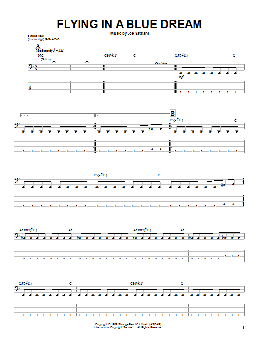 Joe Satriani Flying In A Blue Dream Sheet Music Notes & Chords for Guitar Tab Play-Along - Download or Print PDF