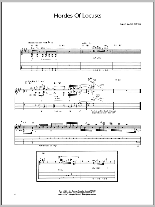Joe Satriani Hordes Of Locusts Sheet Music Notes & Chords for Guitar Tab - Download or Print PDF