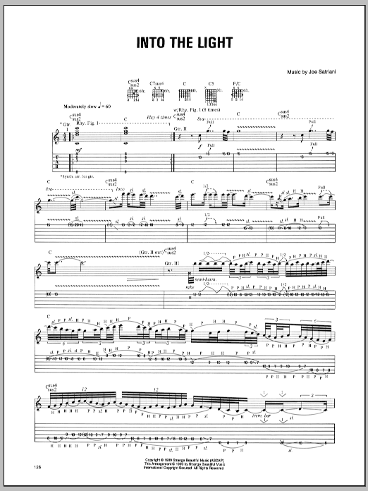 Joe Satriani Into The Light Sheet Music Notes & Chords for Guitar Tab - Download or Print PDF