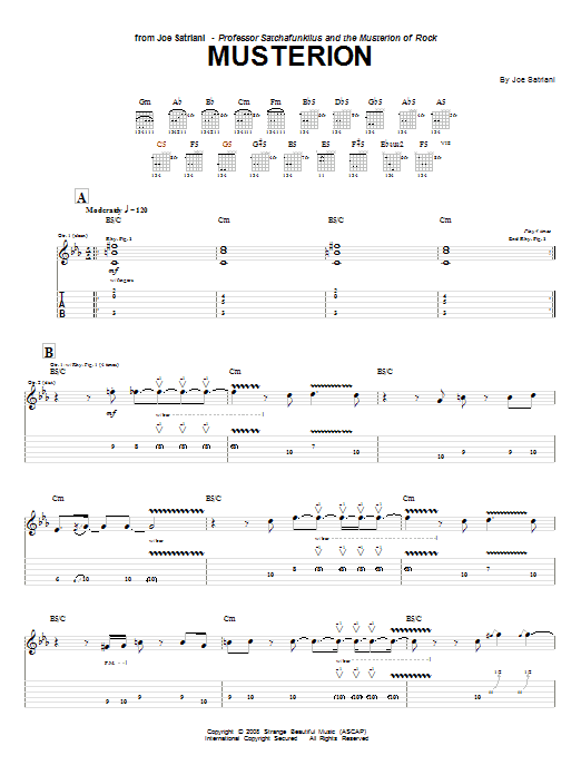 Joe Satriani Musterion Sheet Music Notes & Chords for Guitar Tab - Download or Print PDF