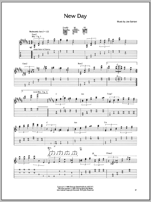 Joe Satriani New Day Sheet Music Notes & Chords for Guitar Tab - Download or Print PDF