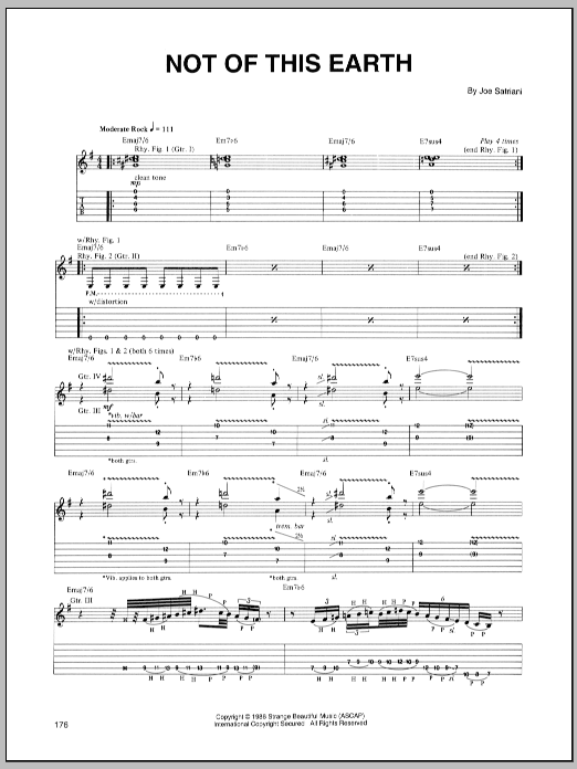 Joe Satriani Not Of This Earth Sheet Music Notes & Chords for Guitar Tab - Download or Print PDF