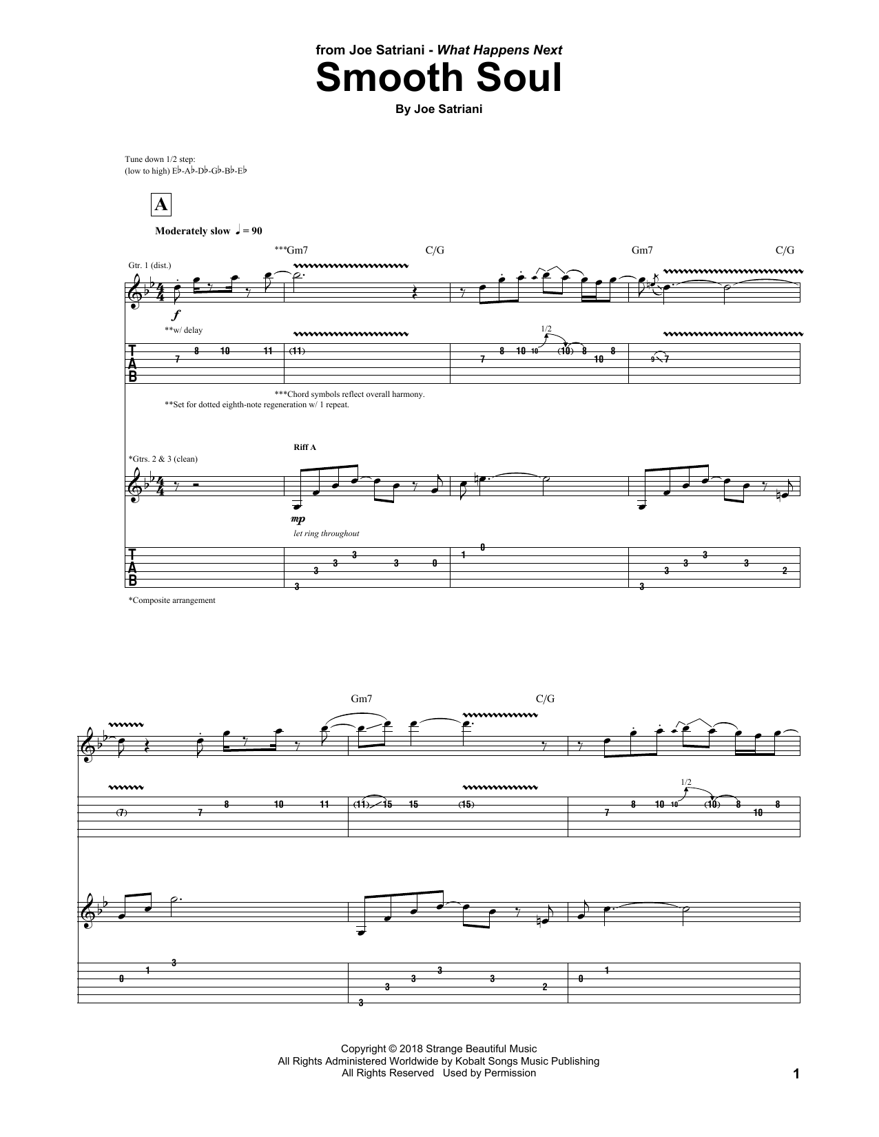 Joe Satriani Smooth Soul Sheet Music Notes & Chords for Guitar Tab - Download or Print PDF