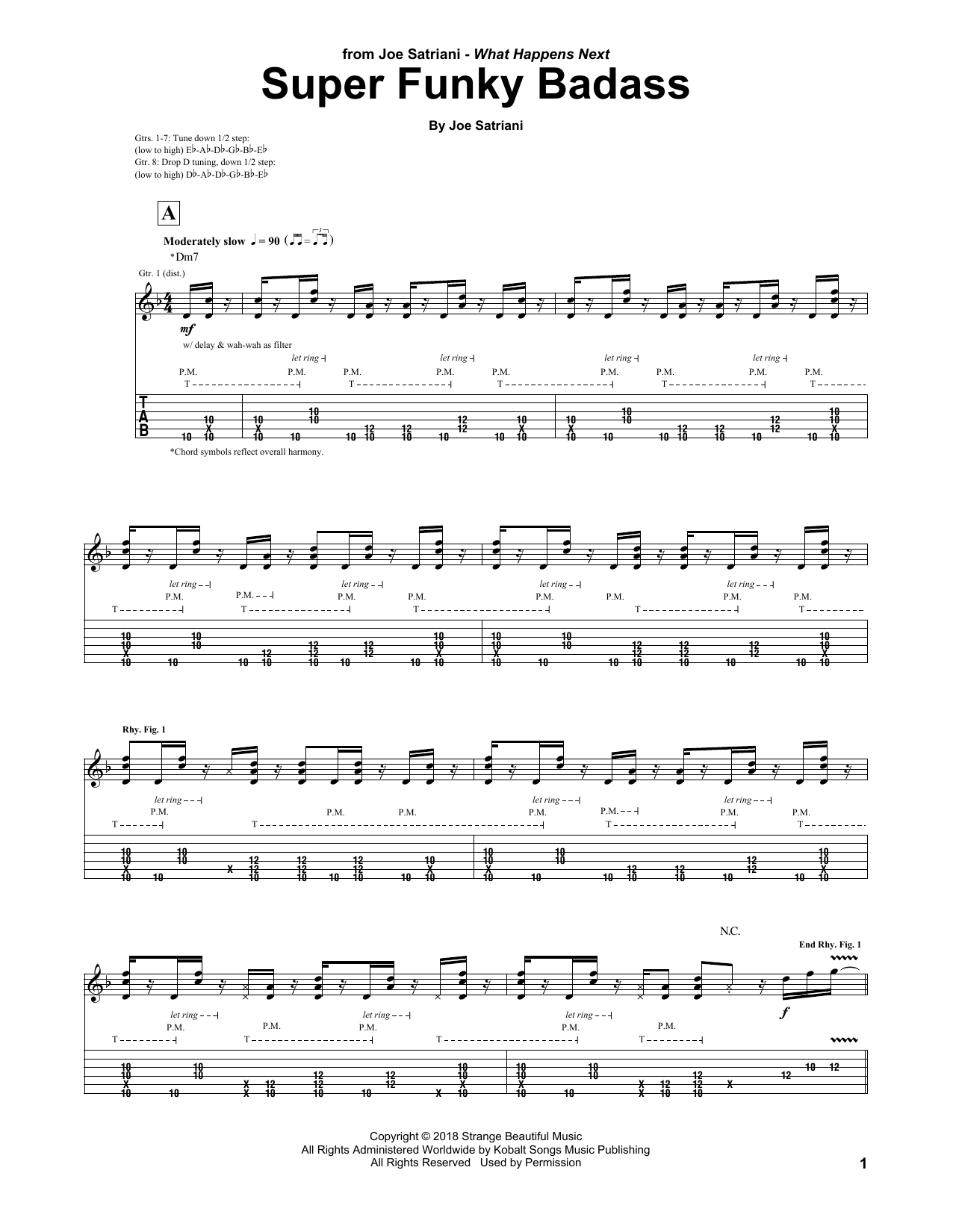 Joe Satriani Super Funky Badass Sheet Music Notes & Chords for Guitar Tab - Download or Print PDF