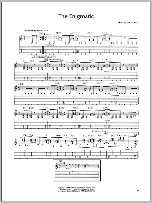 Joe Satriani The Enigmatic Sheet Music Notes & Chords for Guitar Tab - Download or Print PDF