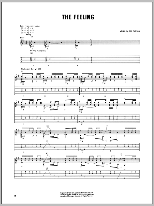 Joe Satriani The Feeling Sheet Music Notes & Chords for Guitar Tab - Download or Print PDF