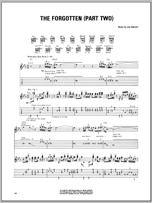 Joe Satriani The Forgotten (Part Two) Sheet Music Notes & Chords for Guitar Tab - Download or Print PDF