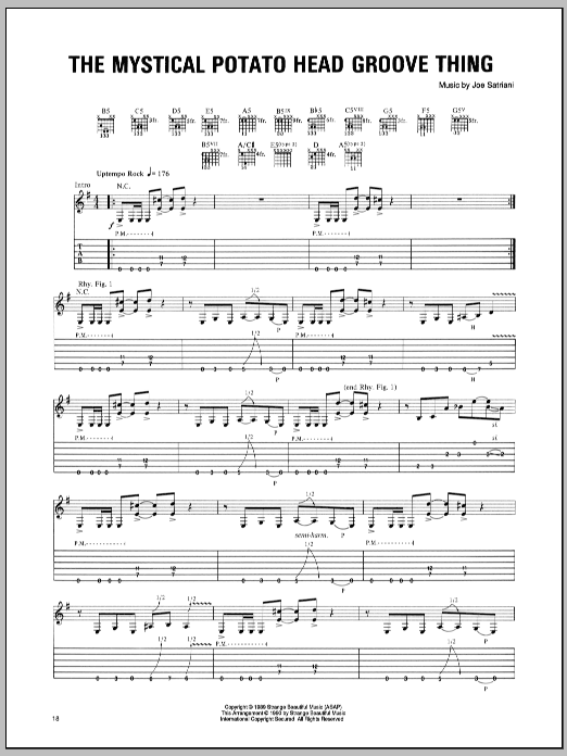 Joe Satriani The Mystical Potato Head Groove Thing Sheet Music Notes & Chords for Guitar Tab - Download or Print PDF