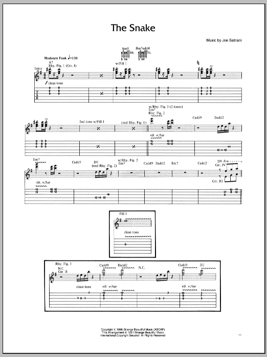 Joe Satriani The Snake Sheet Music Notes & Chords for Guitar Tab - Download or Print PDF