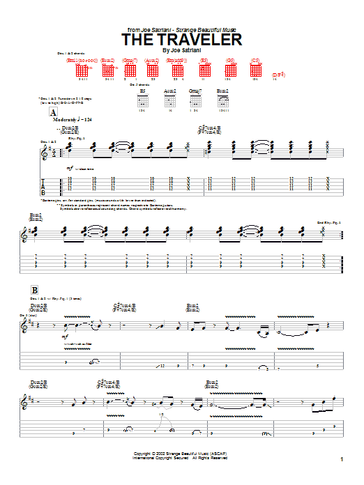 Joe Satriani The Traveler Sheet Music Notes & Chords for Guitar Tab - Download or Print PDF