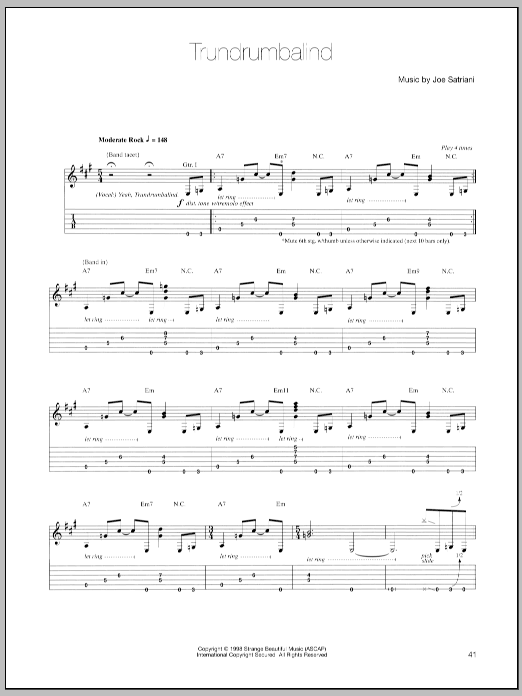 Joe Satriani Trundrumbalind Sheet Music Notes & Chords for Guitar Tab - Download or Print PDF
