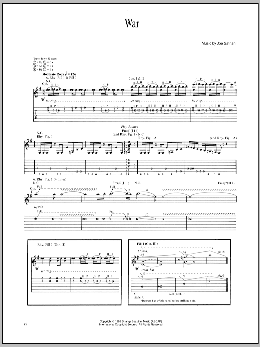 Joe Satriani War Sheet Music Notes & Chords for Guitar Tab - Download or Print PDF