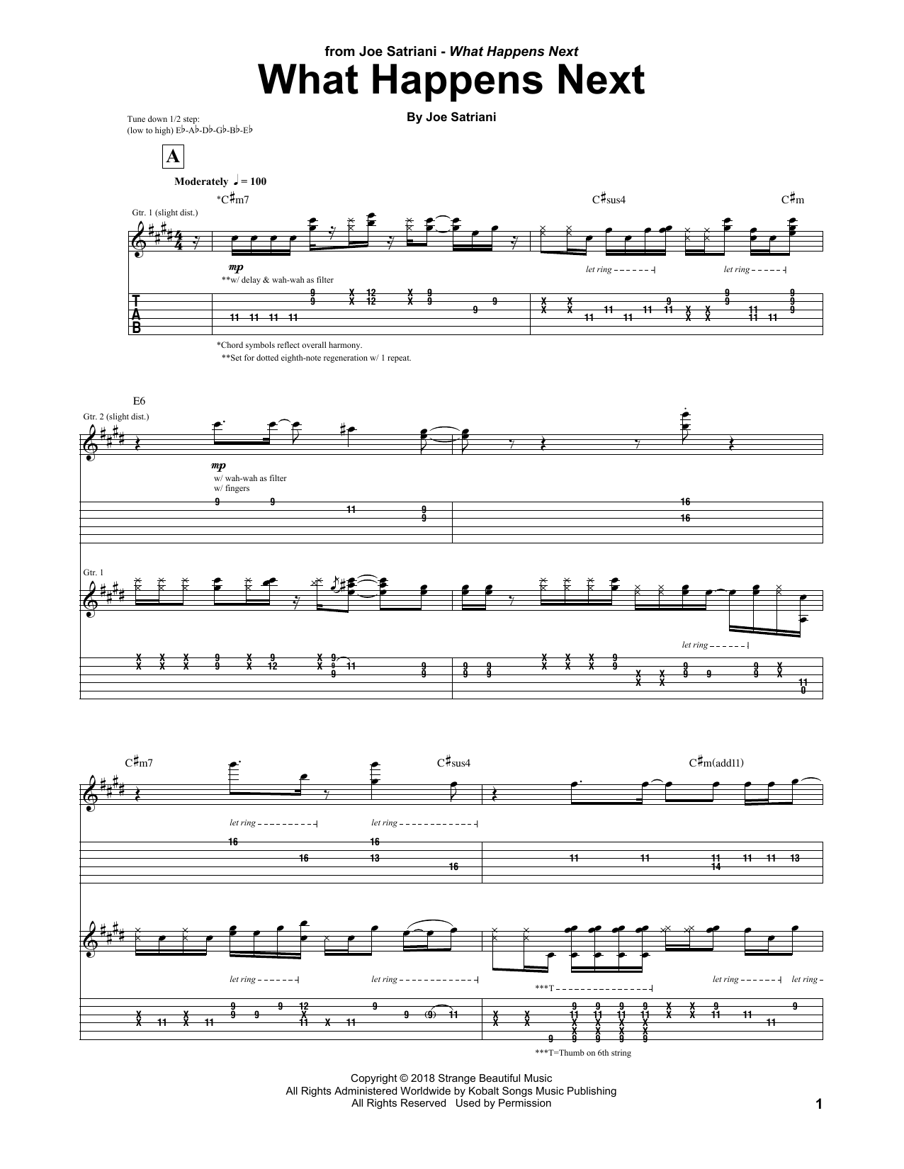 Joe Satriani What Happens Next Sheet Music Notes & Chords for Guitar Tab - Download or Print PDF