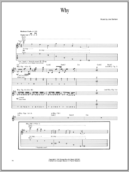 Joe Satriani Why Sheet Music Notes & Chords for Guitar Tab - Download or Print PDF