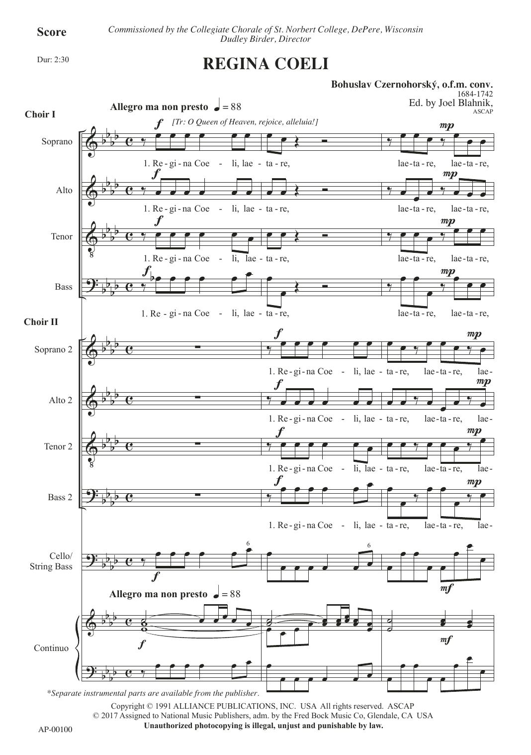 Joel Blahnik Regina Coeli Sheet Music Notes & Chords for SATB Choir - Download or Print PDF