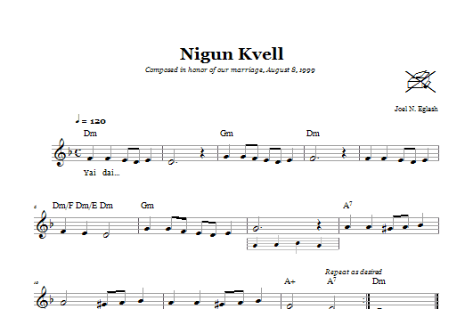 Joel N. Eglash Nigun Kvell (Wordless Melody) Sheet Music Notes & Chords for Melody Line, Lyrics & Chords - Download or Print PDF