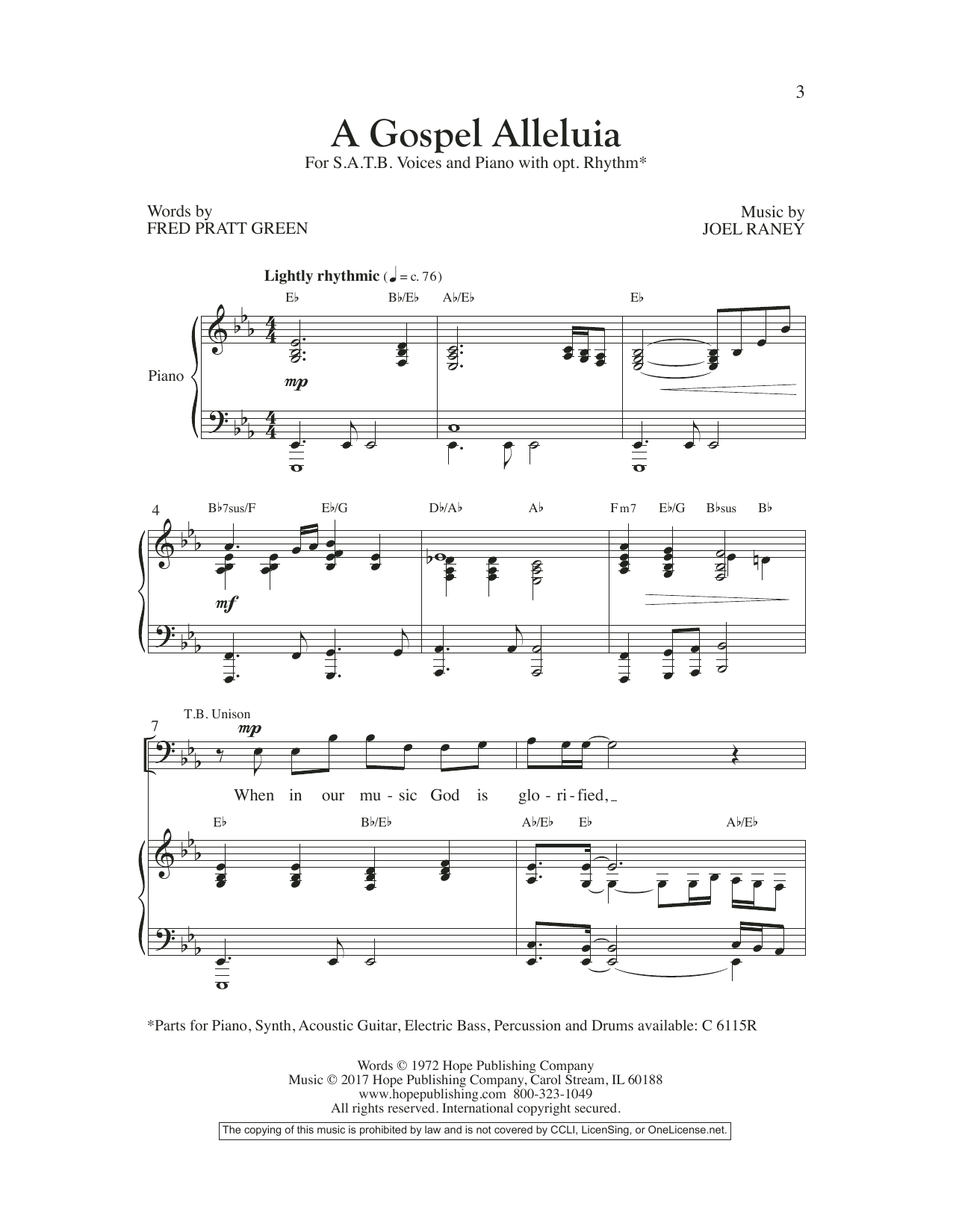 Joel Raney A Gospel Alleluia Sheet Music Notes & Chords for Choir - Download or Print PDF