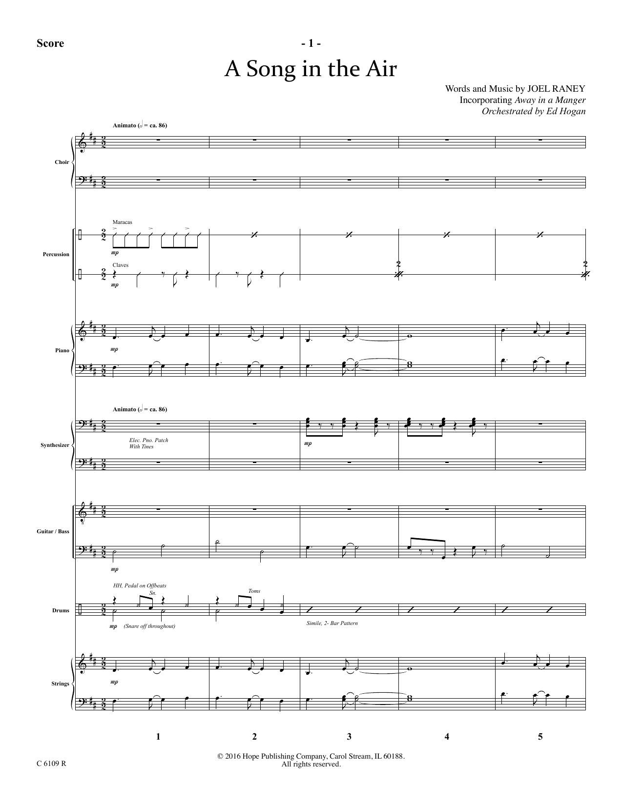 Joel Raney A Song In The Air - Full Score Sheet Music Notes & Chords for Choir Instrumental Pak - Download or Print PDF