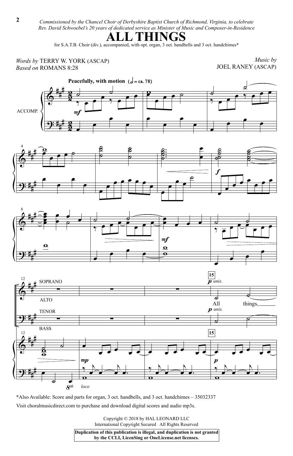 Joel Raney All Things Sheet Music Notes & Chords for SATB Choir - Download or Print PDF