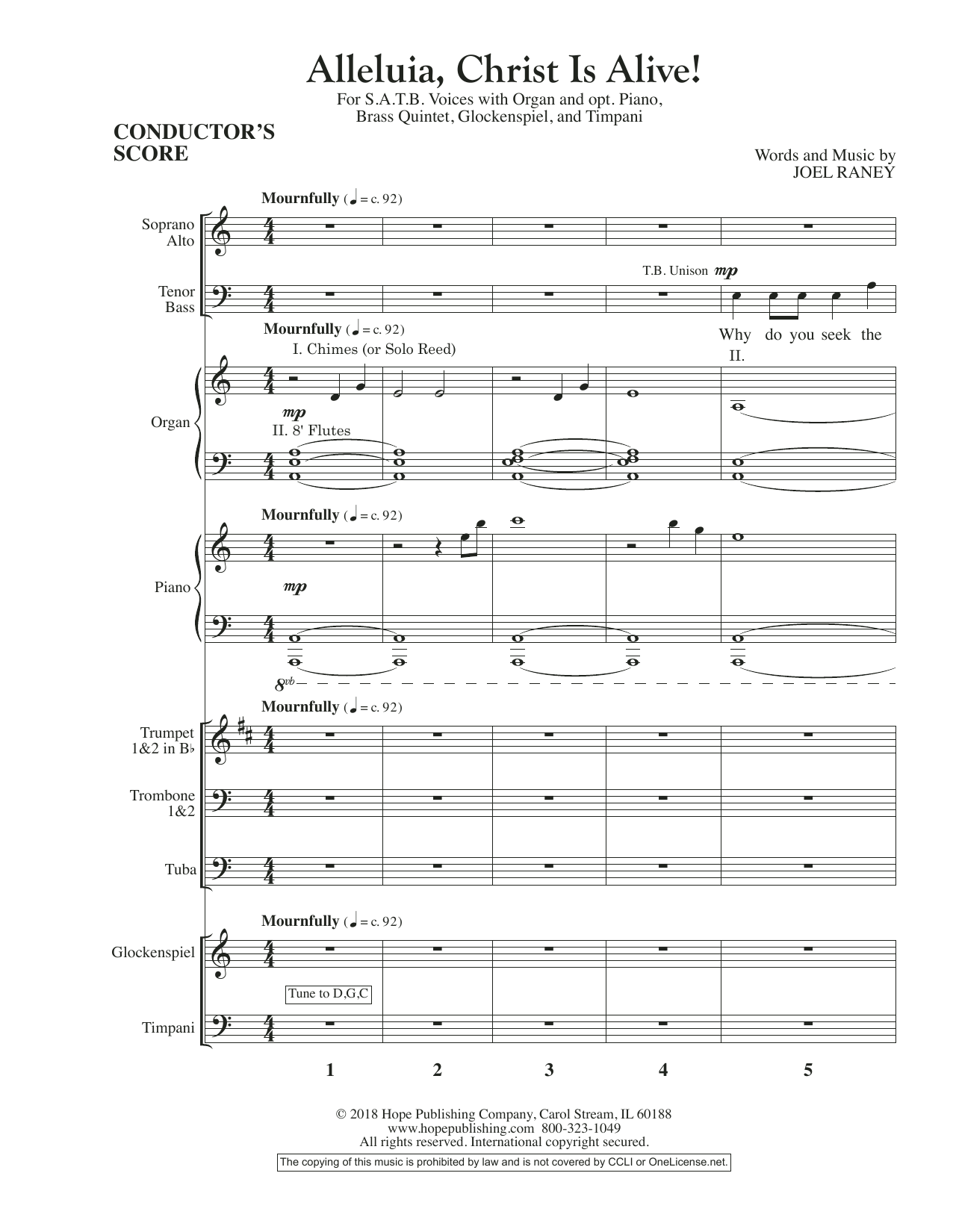 Joel Raney Alleluia, Christ Is Alive! - Full Score Sheet Music Notes & Chords for Choir Instrumental Pak - Download or Print PDF