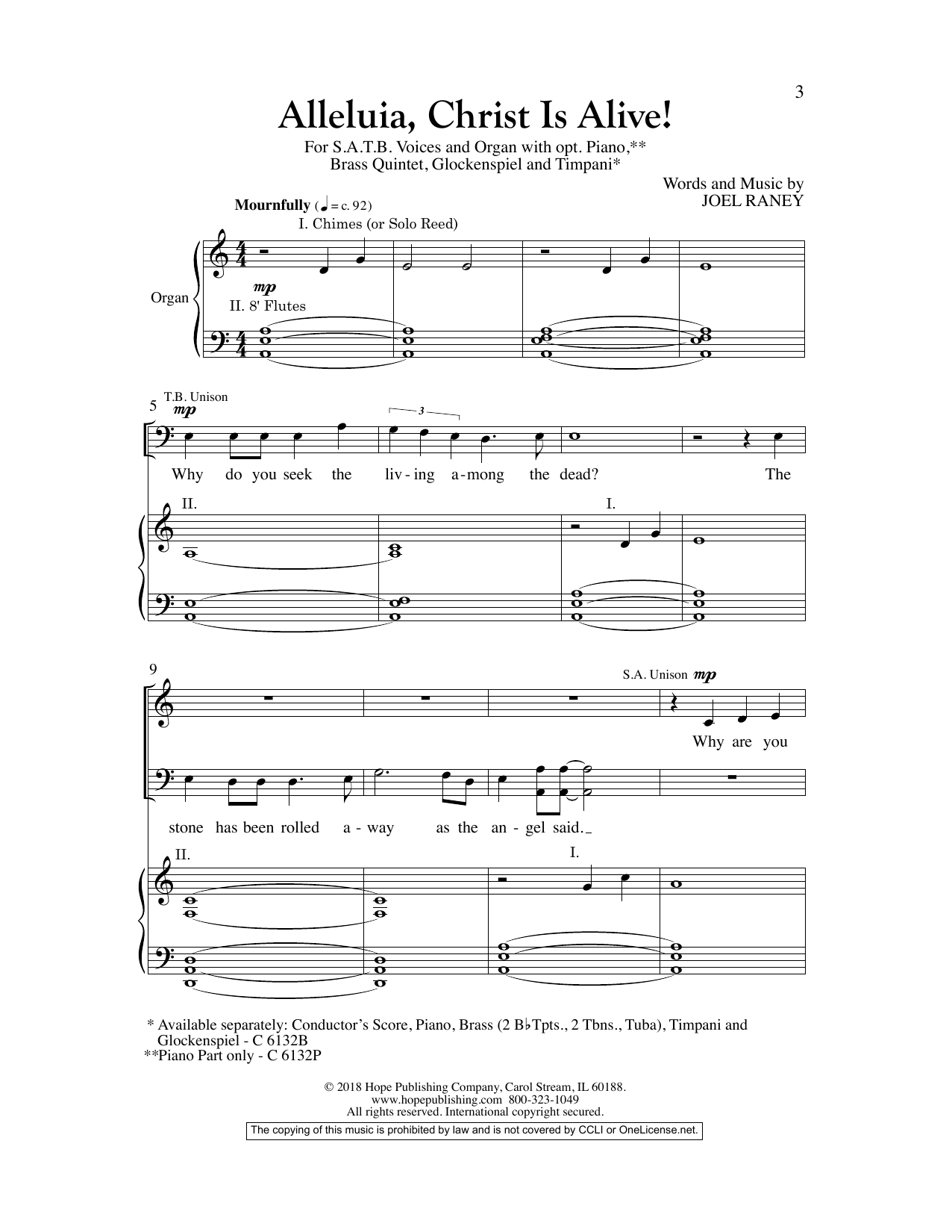 Joel Raney Alleluia, Christ Is Alive! Sheet Music Notes & Chords for Choral - Download or Print PDF