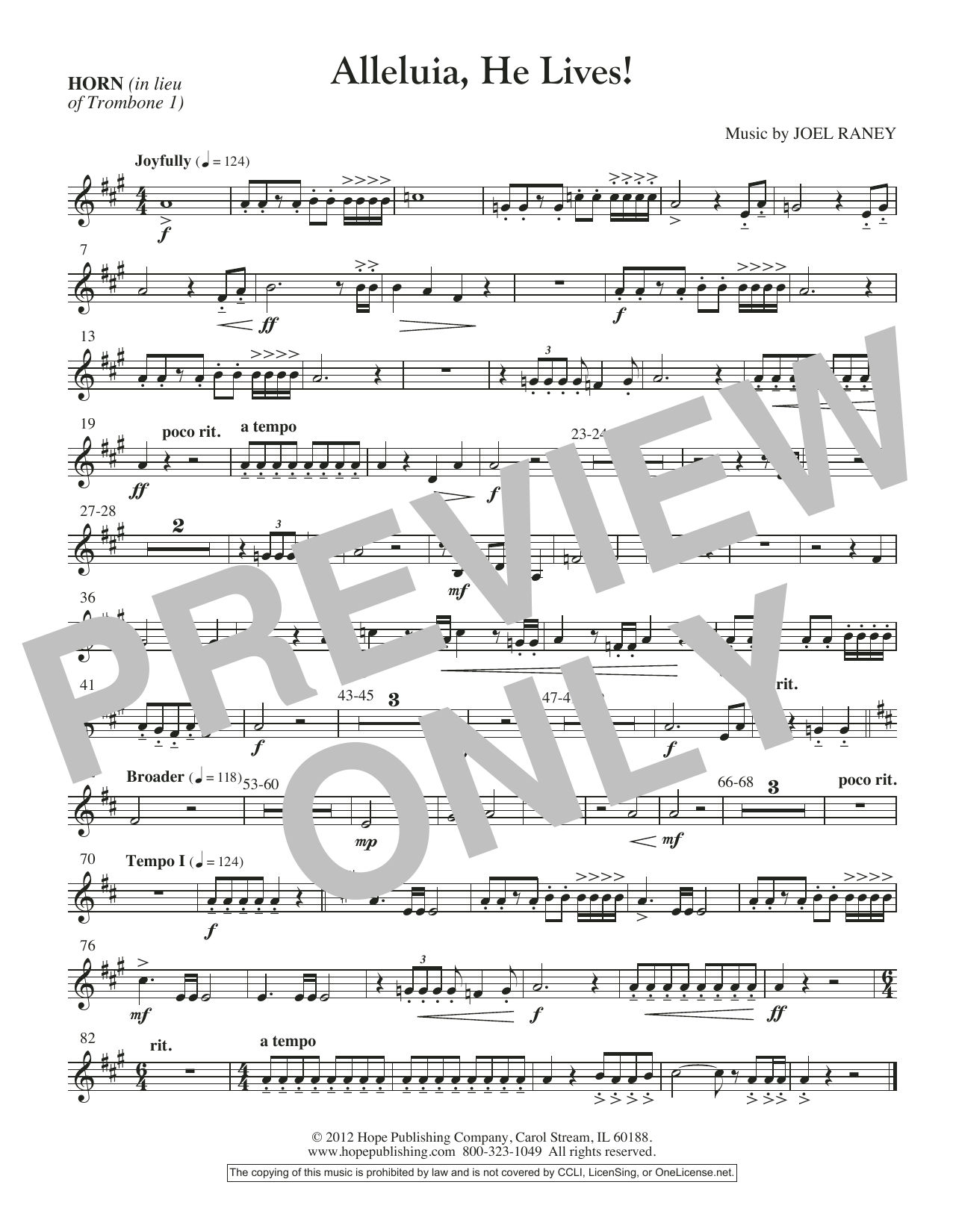 Joel Raney Alleluia, He Lives - Flugelhorn Solo Sheet Music Notes & Chords for Choir Instrumental Pak - Download or Print PDF