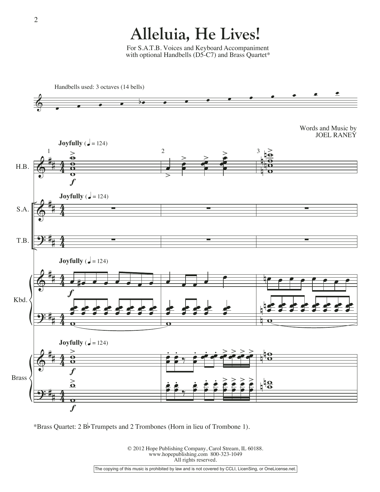 Joel Raney Alleluia, He Lives - Full Score Sheet Music Notes & Chords for Choir Instrumental Pak - Download or Print PDF